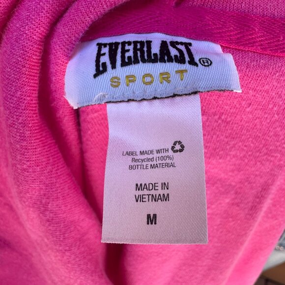 Everlast Sport Pink Velour Zip-Up Hoodie Womens M With Hood & Rhinestone Accents - Picture 2 of 10